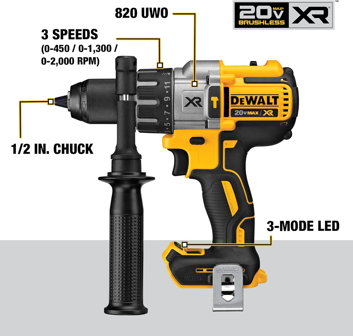 DEWALT 20V MAX* XR Cordless Drill Combo Kit, Brushless, 5.0-Ah, 2-Tool (DCK299P2)