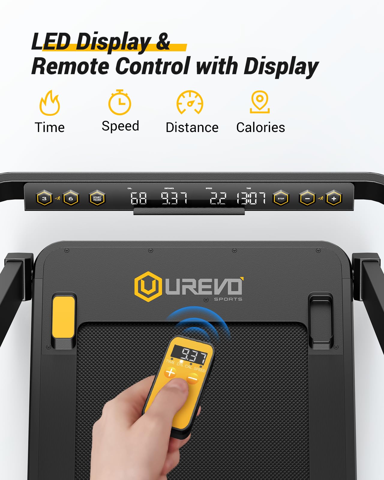 UREVO Treadmill with Desk, 3 in 1 Foldable Treadmill with Removable Desk, Install Free Under Desk Treadmill, 3HP Powerful Walking Treadmill for Office with Remote and 2s Folding