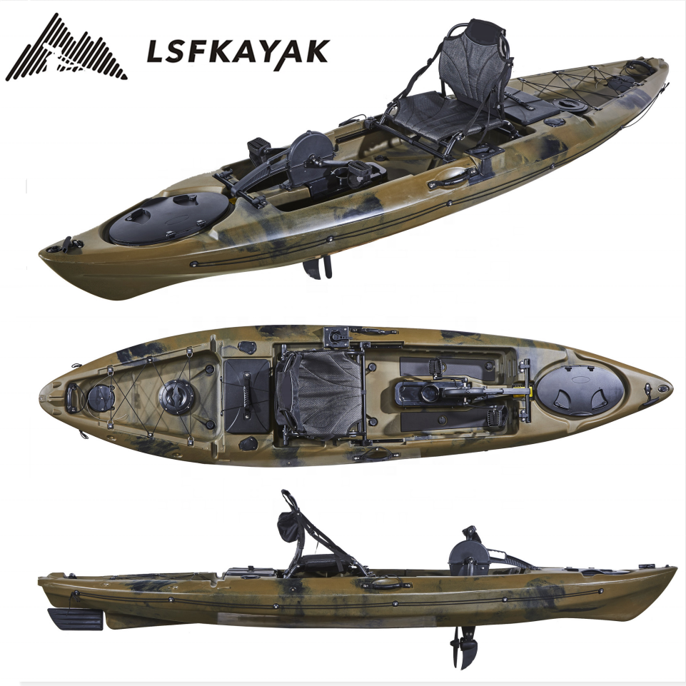 LSF Newly developed 12ft hybrid sea pedal drive fishing kayak