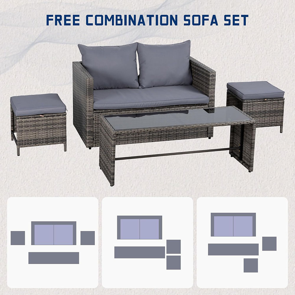 Shintenchi Patio Furniture 4 Pieces Wicker Patio Furniture Sets