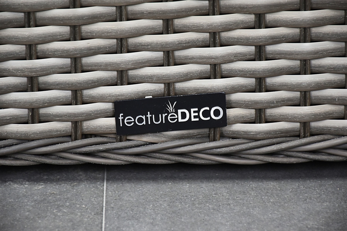 Hartland Compact Rattan Bistro Furniture Set - Whitewash Grey