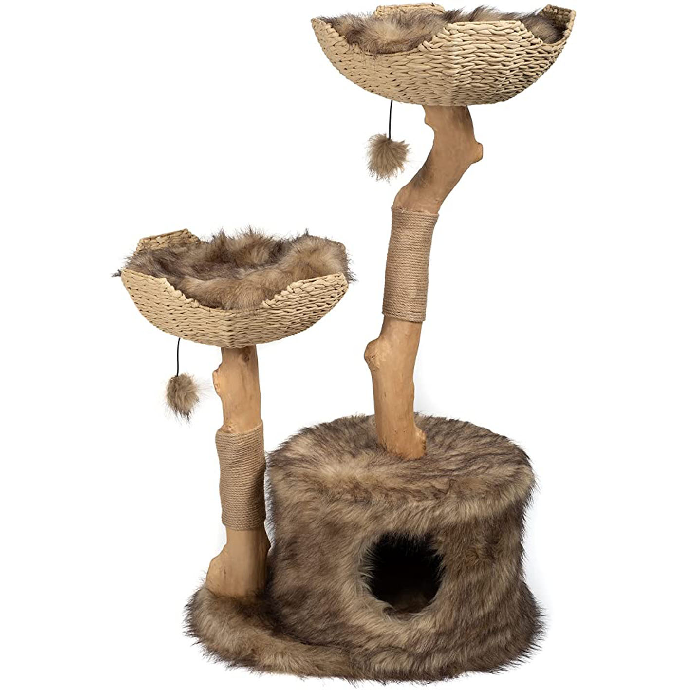 Modern Cat Tree Tower for Large Cats, Real Branch Luxury Cat Condo, Wood Cat Tower, Cat Scratching Tree, Cat Condo, Cat Lover Gift, Luxury Cat, Cat Gifts by Mau Lifestyle