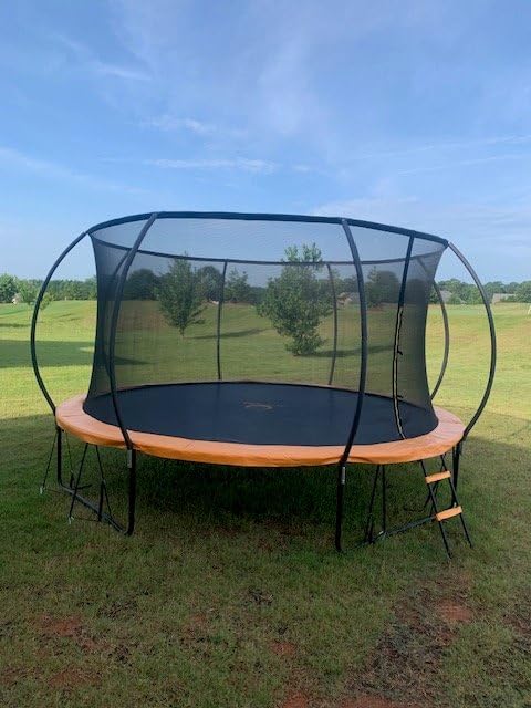 JUMPZYLLA Trampoline 8FT 10FT 12FT 14FT 15FT 16FT Trampoline with Enclosure - Recreational Trampolines with Ladder and AntiRust Coating, ASTM Approval Outdoor Trampoline for Kids