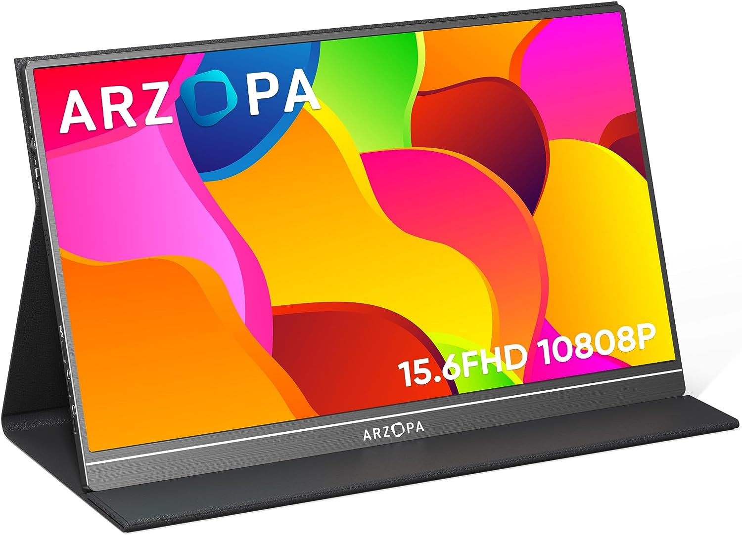 ARZOPA Portable Monitor, S1 Table 15.6'' 1080P FHD Laptop Monitor USB C HDMI Computer Display HDR Eye Care External Screen w/Smart Cover for PC Mac Phone Xbox PS5